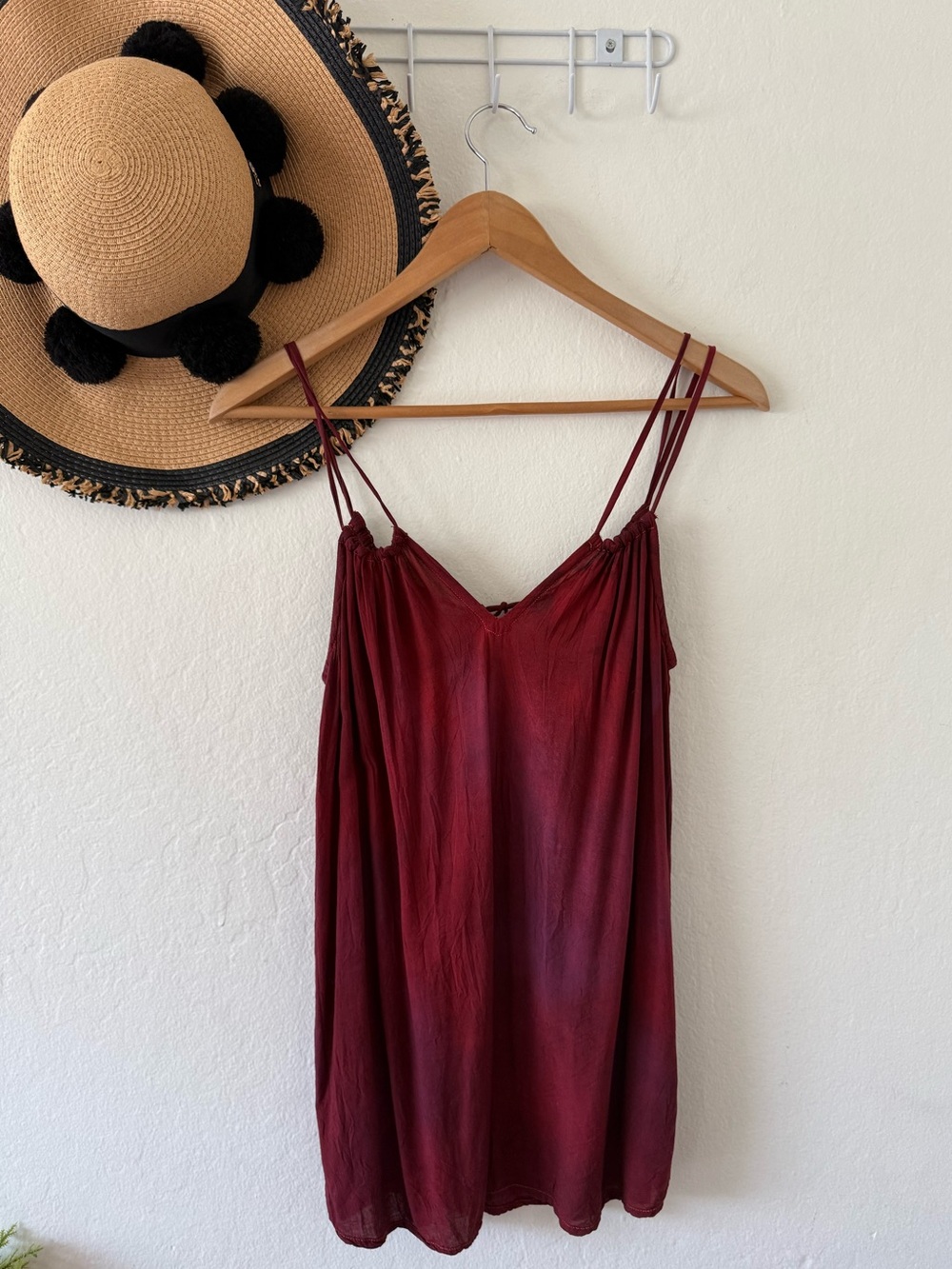 Acacia Swimwear Red Tie Dye Strappy Tank Top Cami XS Beachy Vacation - Picture 8 of 15